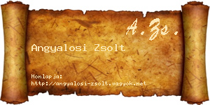 Angyalosi Zsolt névjegykártya